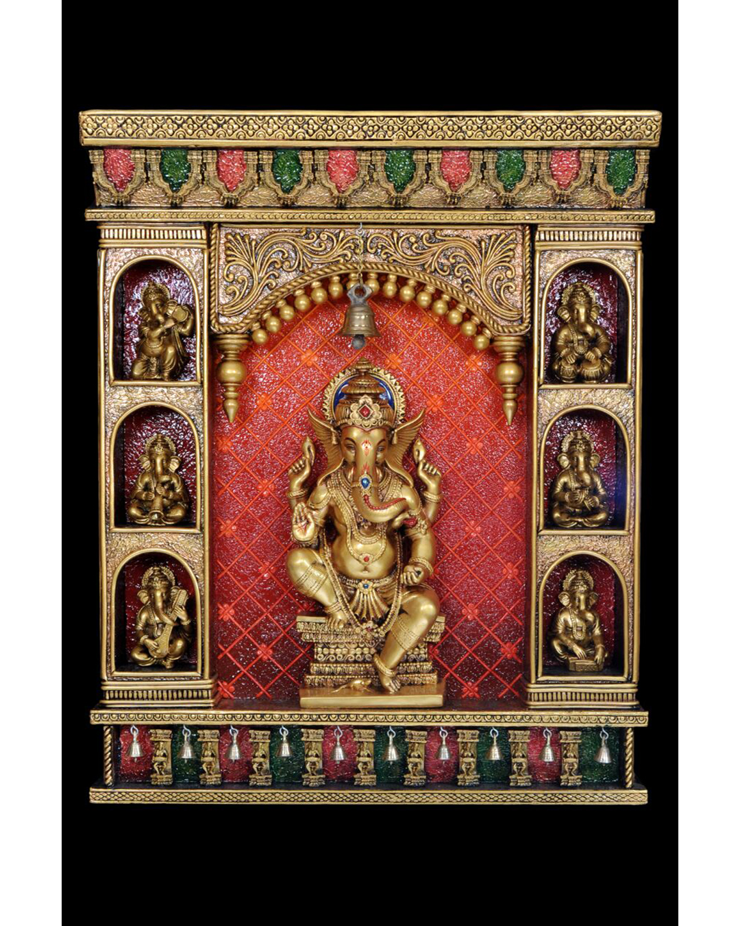 Riddhi Siddhi Art Creations - Ornate Pooja Mandap Ganesha Frame Mural